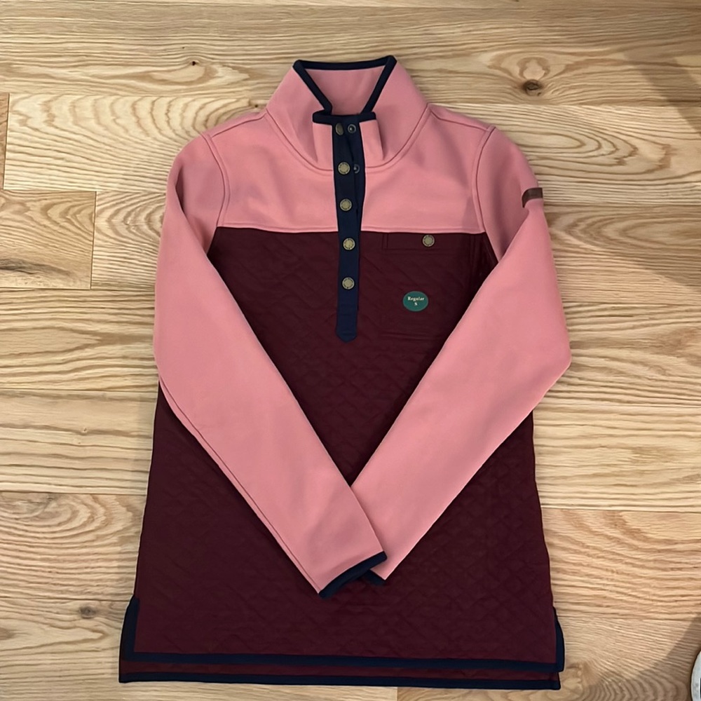 L.L. Bean Women's Quilted Sweatshirt, Mockneck Tunic Colorblock new with tags